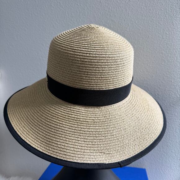 Sun N Sand Columba Woven Floppy Sun Hat Ribbon Band Metal Shell - Natural - Picture 8 of 9